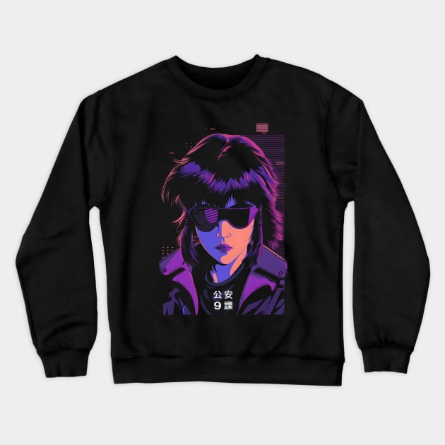 Major Motoko Kusanagi - GITS - Public Security Section 9 Crewneck Sweatshirt by NeonOverdrive